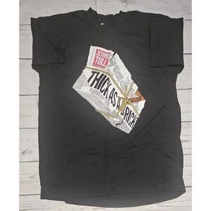Jethro Tull T-Shirt Thick as a Brick 1997 Concert Tee Mens XL Black Vintage 90's